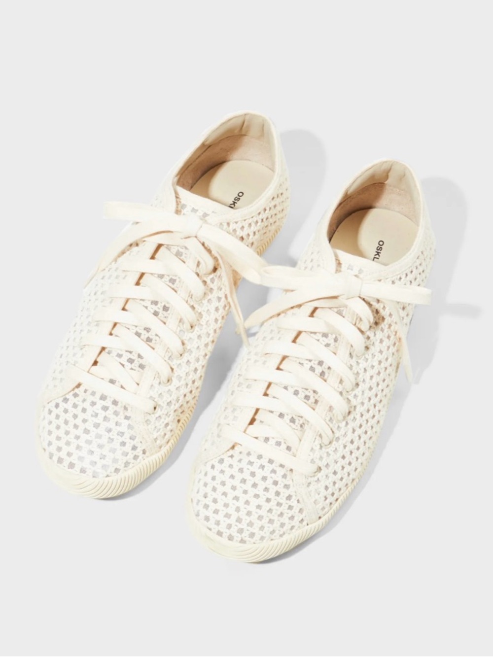 Osklen Mesh Sneakers Cream Gold Eyelets EU 37